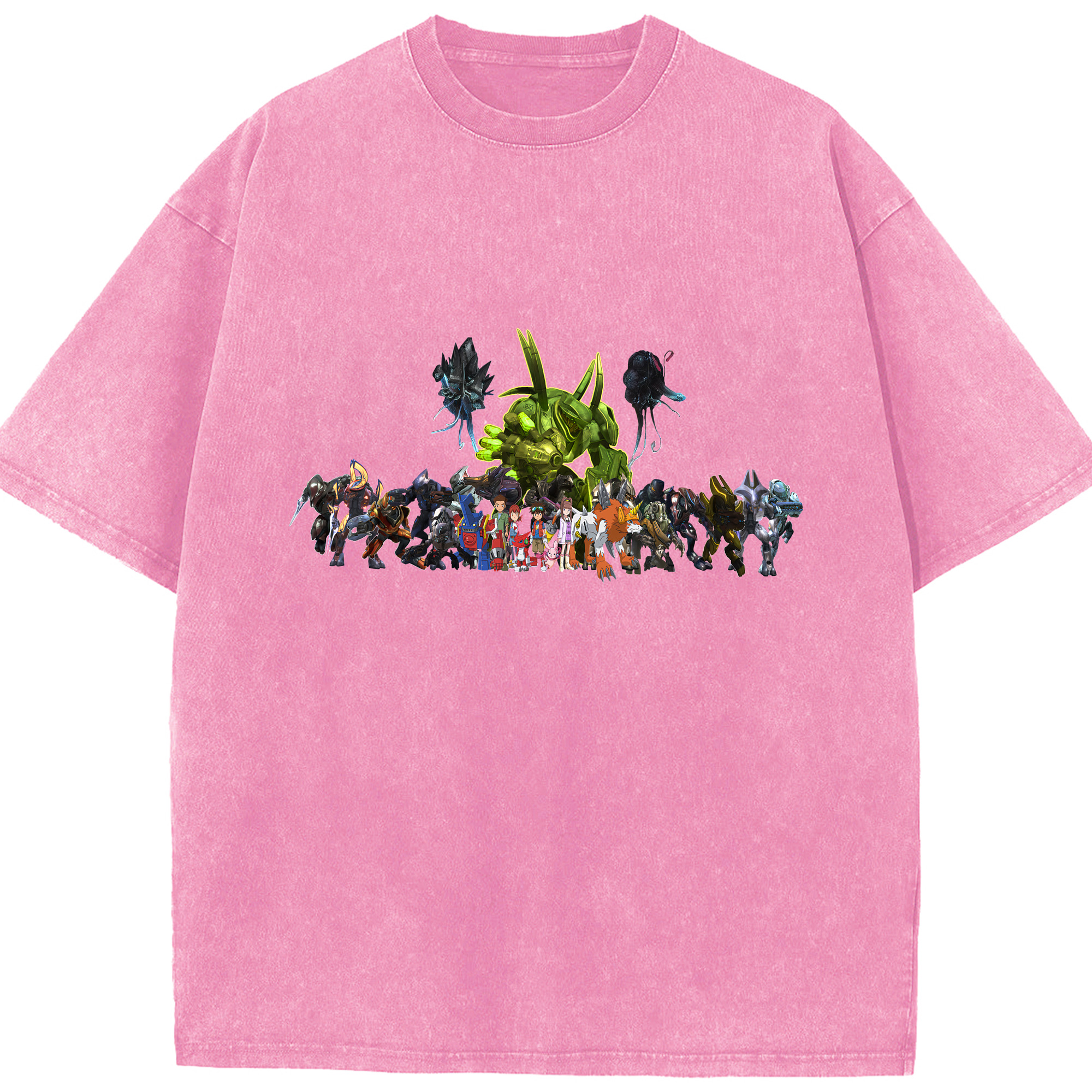 （画像用） Digimon デジタルモンスター/デジモン 綿100% ヴィンテージ風 半袖Tシャツ（フロントプリント）